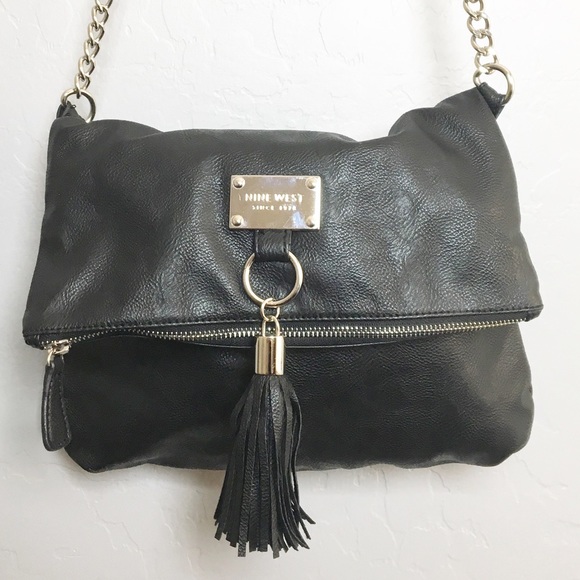 Nine West Handbags - Nine West Crossbody Bag Fold Over Tassel Black